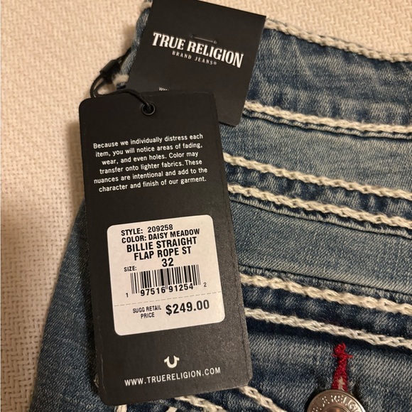 True Religion Women's Denim Jeans with Red Stitching - Picture 3 of 16